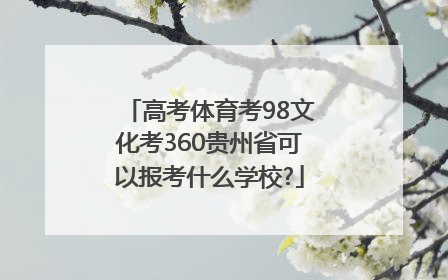 高考体育考98文化考360贵州省可以报考什么学校?